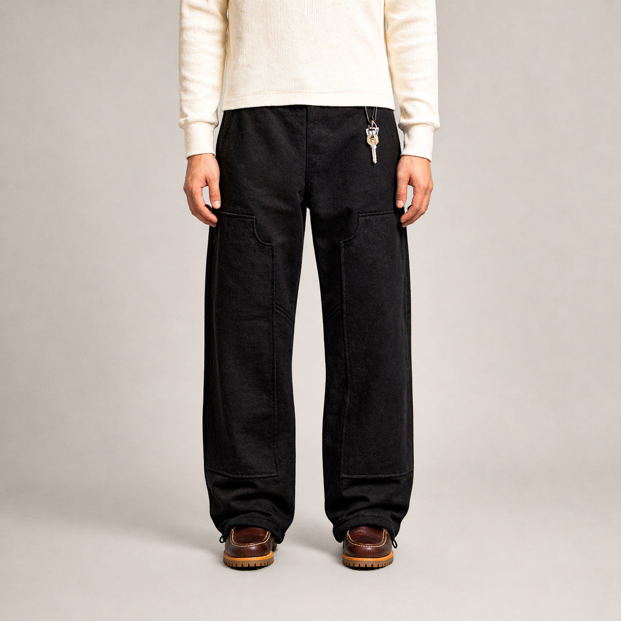 Double Knee Black Sweats
