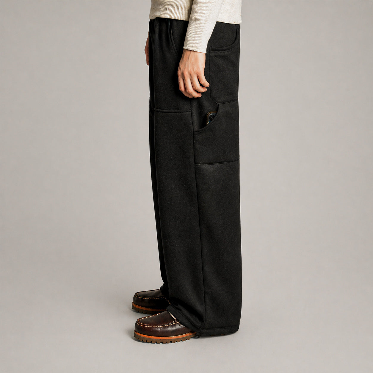 Double Knee Black Sweats
