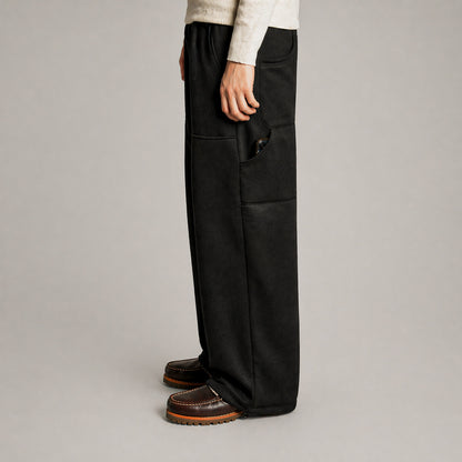 Double Knee Black Sweats